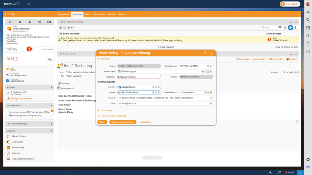 Cost handling for invoices