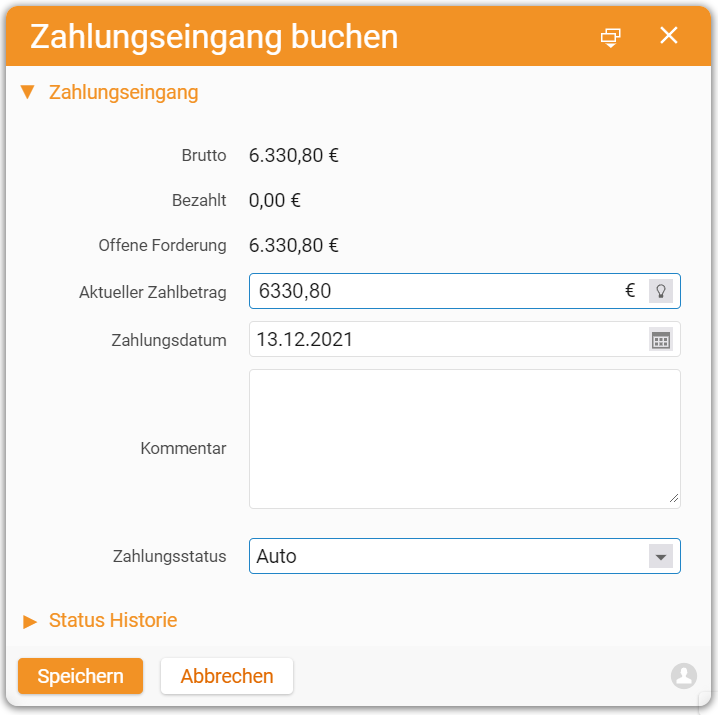 Record payment