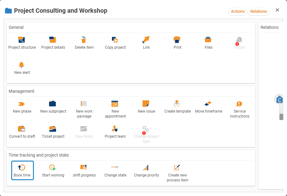 Book times in the project | teamspace