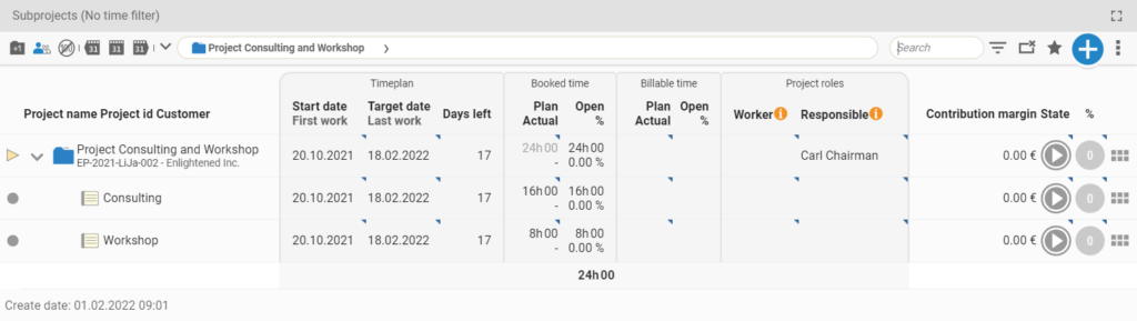 Project Overview with Work Packages | teamspace